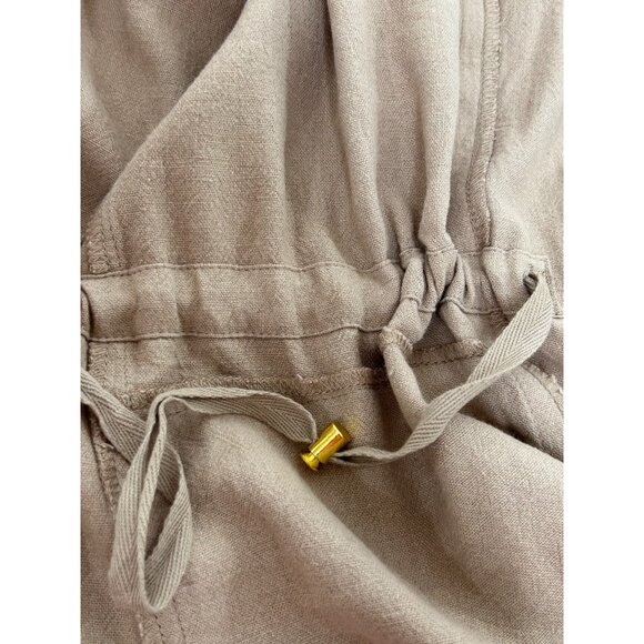 Susan Graver Jacket Top Taupe 1X Long Sleeve Mandarin Collar Buttons Linen Blend - Picture 12 of 16